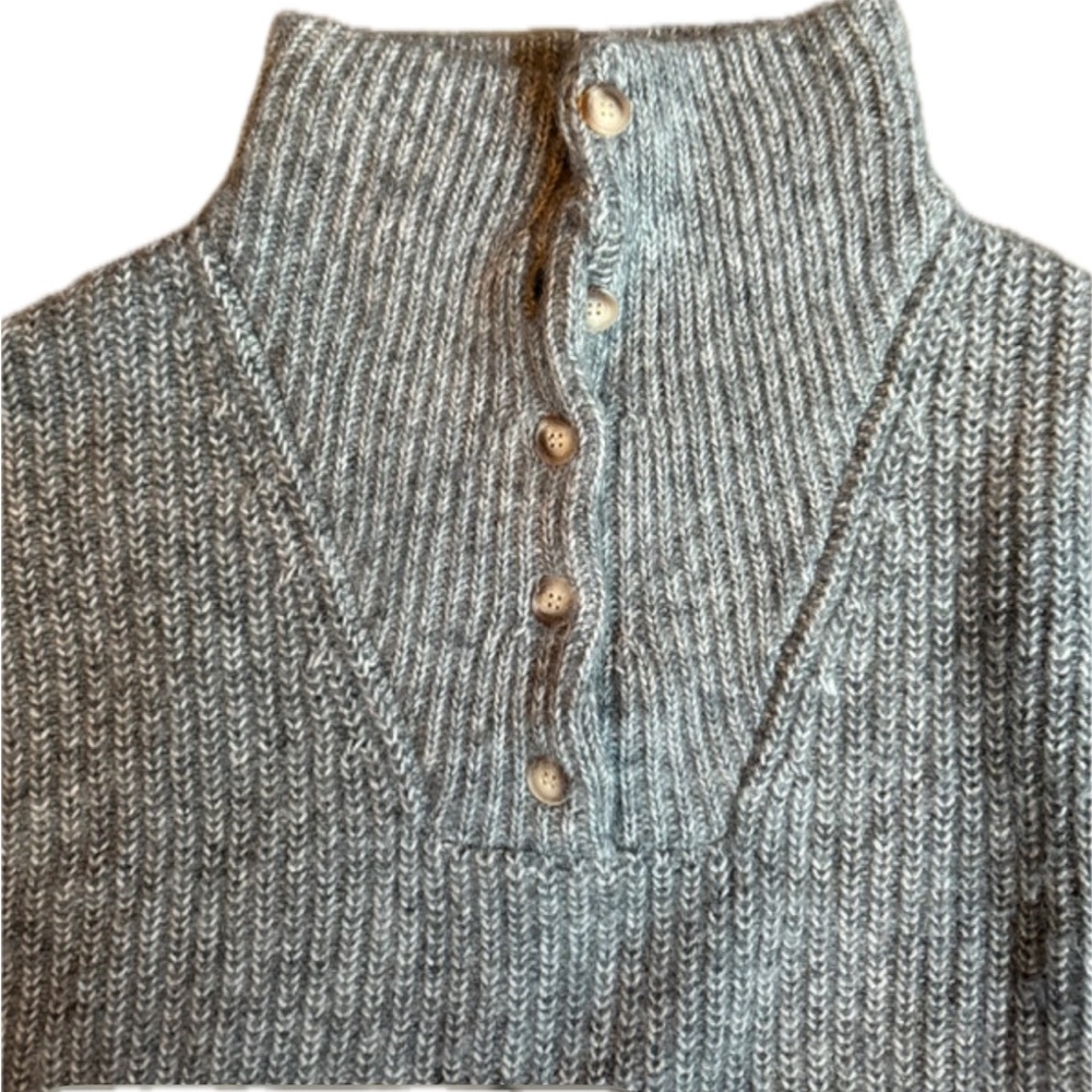 Hatch Maternity Jo Chunky Oversized Wool Sweater in Gray size small 1